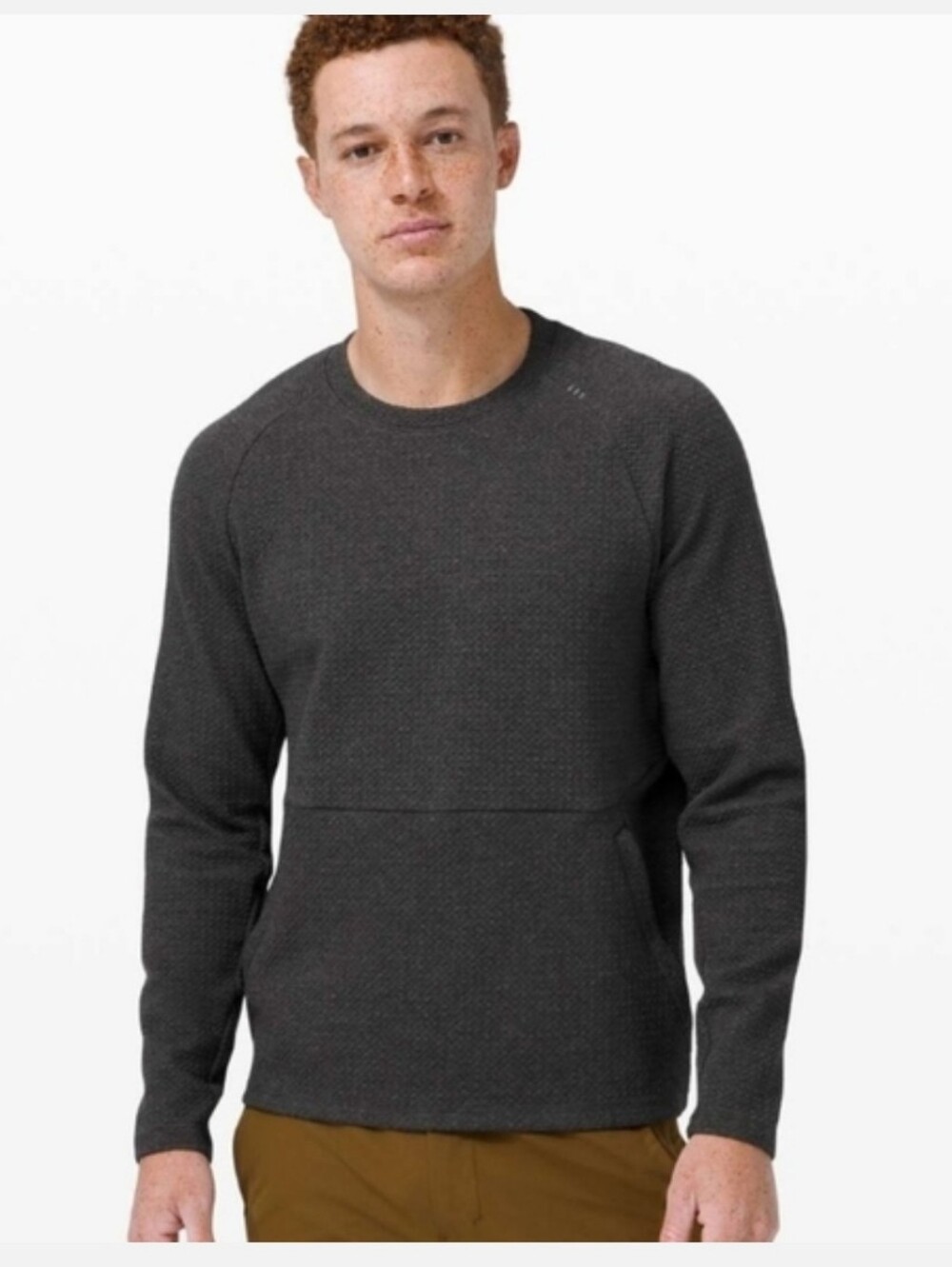 Lululemon Mens At Ease Crew Neck Heathered Black  Sweatshirt Pullover XXL Casual